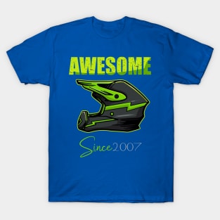 Awesome Biker Since 2007 13th Birthday 13 Year Old Dirt Bike T-Shirt